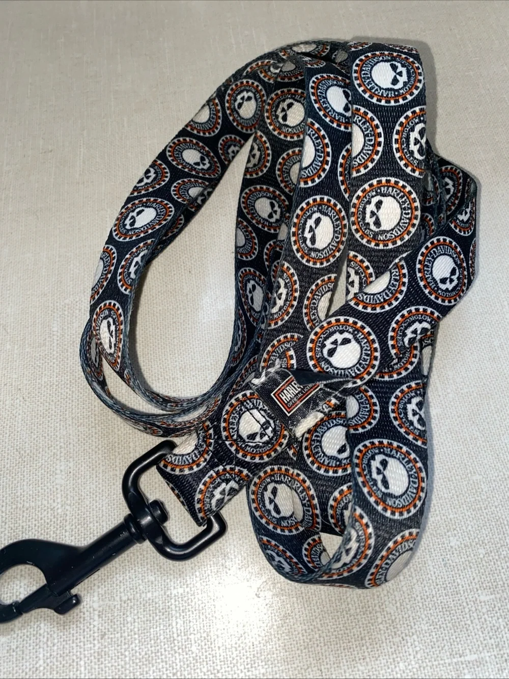 Harley Davidson VTG Dog Pet Leash Skull Print